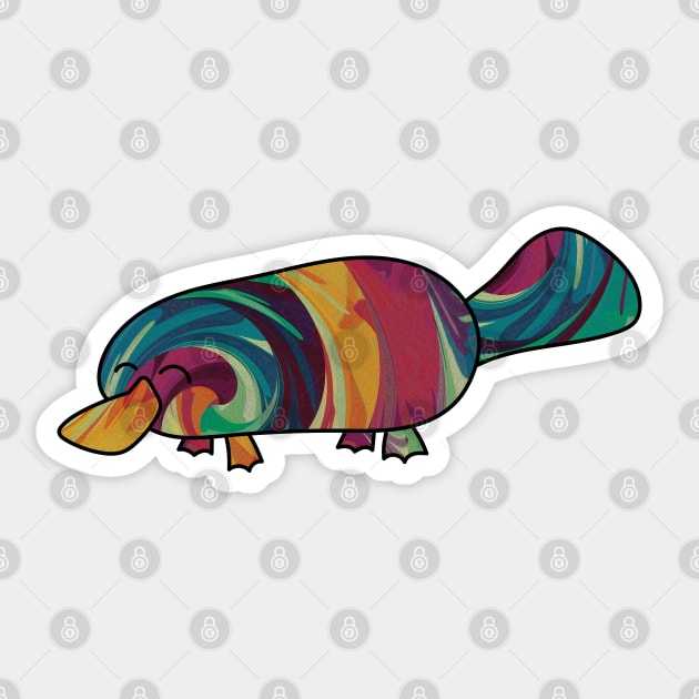 Marbled Platypus Sticker by Bellewood222